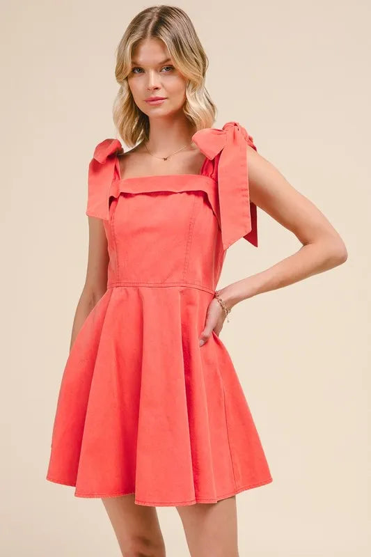 SO ME Fit and Flare Washed Gameday Dress - LoveNest Treasures