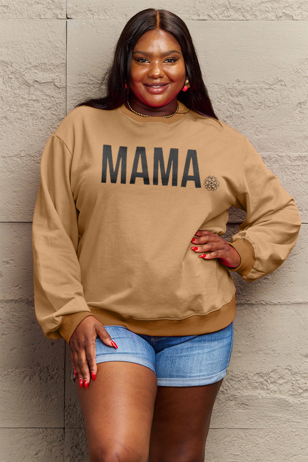 Simply Love Full Size MAMA Graphic Long Sleeve Sweatshirt - LoveNest Treasures