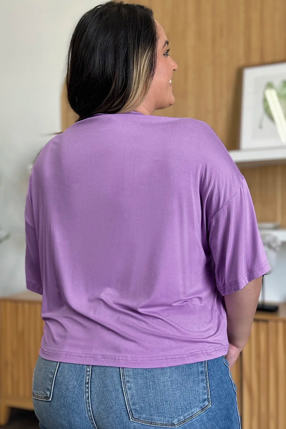 Basic Bae Bamboo Full Size Round Neck Drop Shoulder T-Shirt - LoveNest Treasures