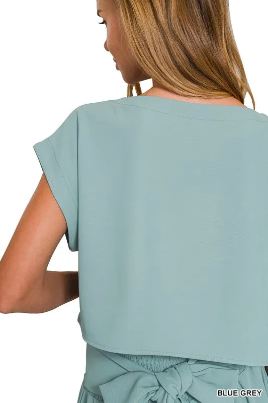 Zenana Heavy Woven Span Crop Tee & Skirt Set - LoveNest Treasures