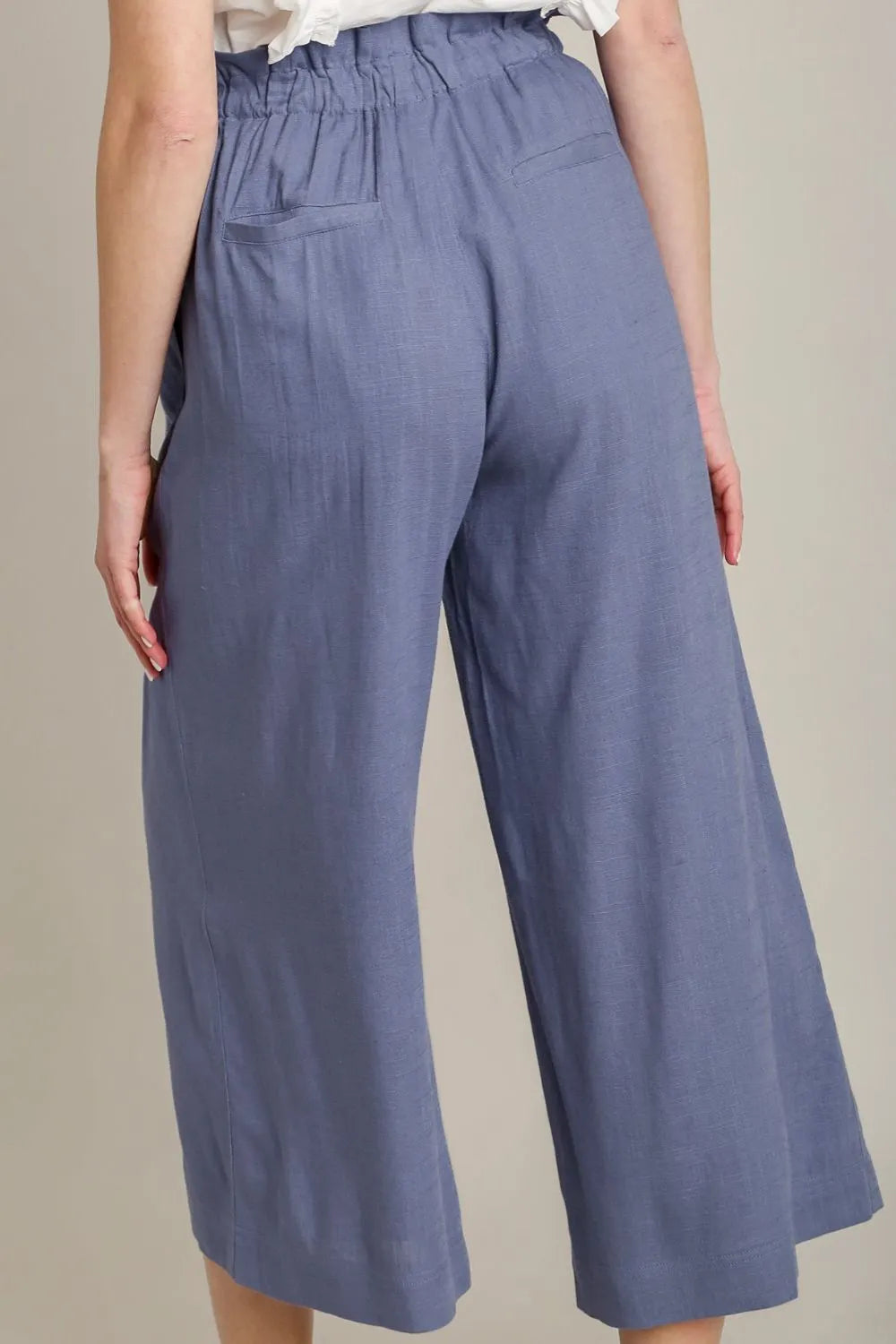 Umgee Full Size Linen Wide Fit Pants with Drawstring Plus Size - LoveNest Treasures