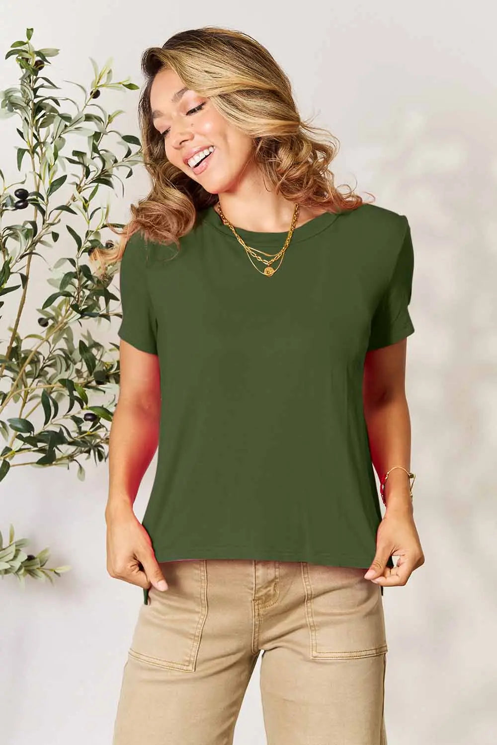 Basic Bae Full Size Round Neck Short Sleeve T-Shirt - LoveNest Treasures