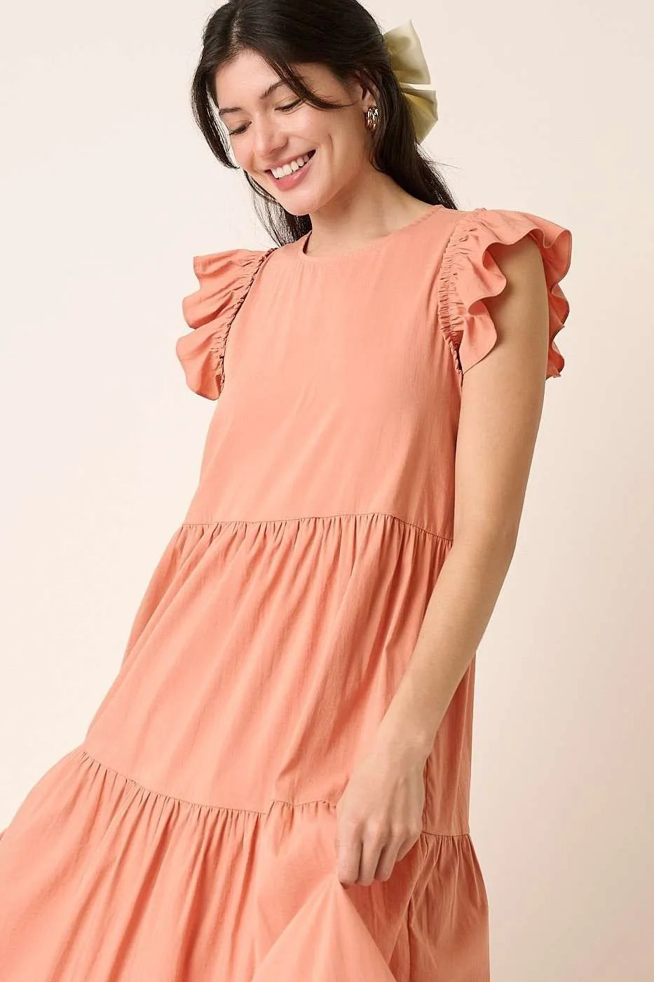 Mittoshop Ruffle Short Sleeve Tiered Maxi Dress - LoveNest Treasures
