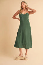 Aemi+Co Side Button Midi Cami Dress - LoveNest Treasures