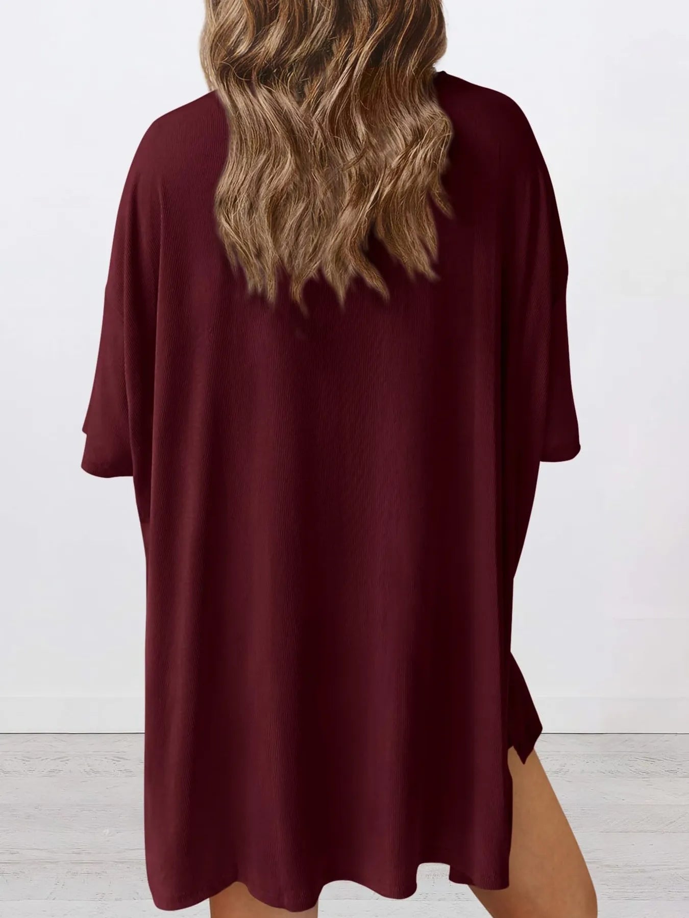 Full Size Oversized Round Neck Top and Shorts Set Plus Size - LoveNest Treasures