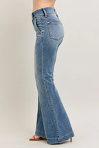 Judy Blue Full Size High-Waist Flare Denim Jeans with Front Seam Detail Plus Size - LoveNest Treasures