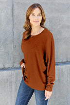 Double Take Full Size Round Neck Long Sleeve T-Shirt - LoveNest Treasures