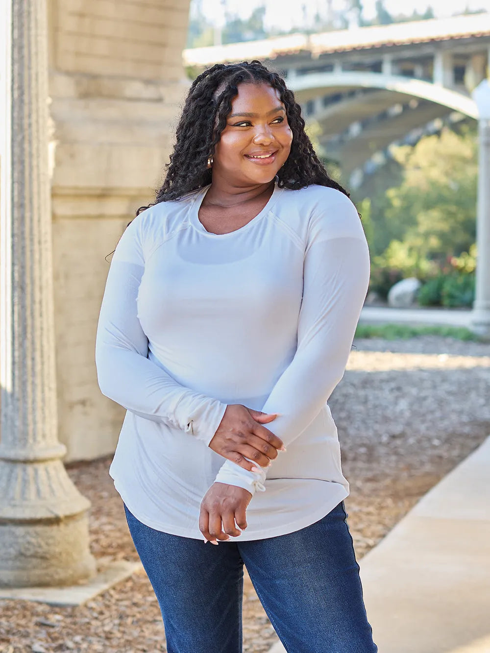 Basic Bae Full Size Round Neck Long Sleeve T-Shirt - LoveNest Treasures