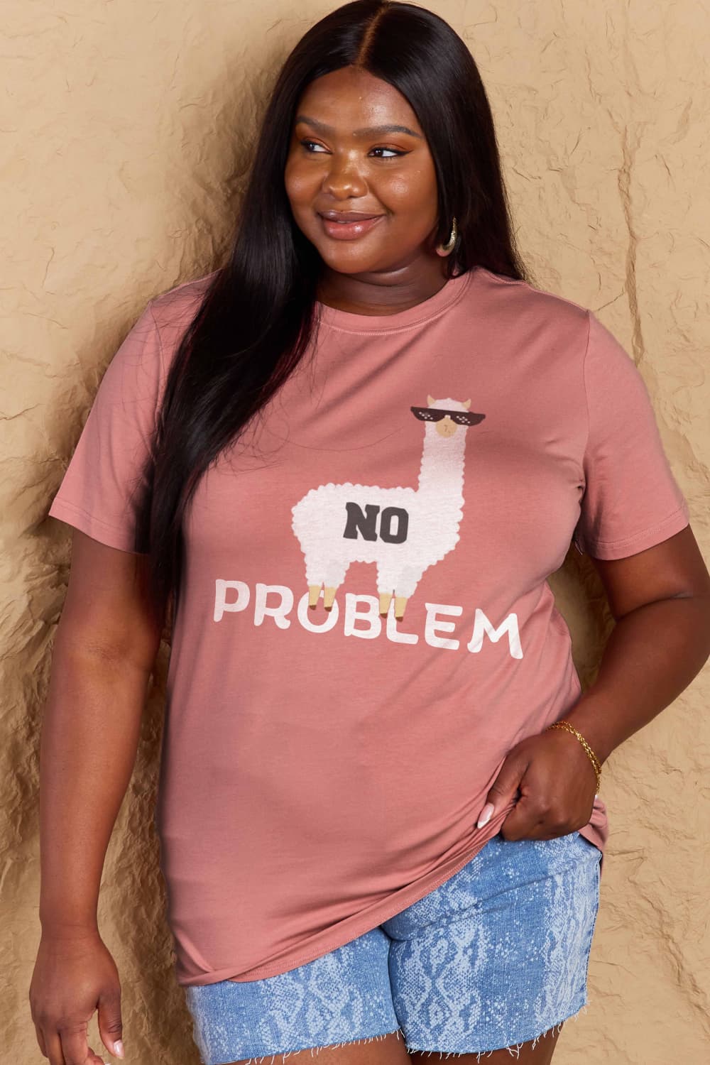 Simply Love Full Size NO PROBLEM Graphic Cotton Tee - LoveNest Treasures