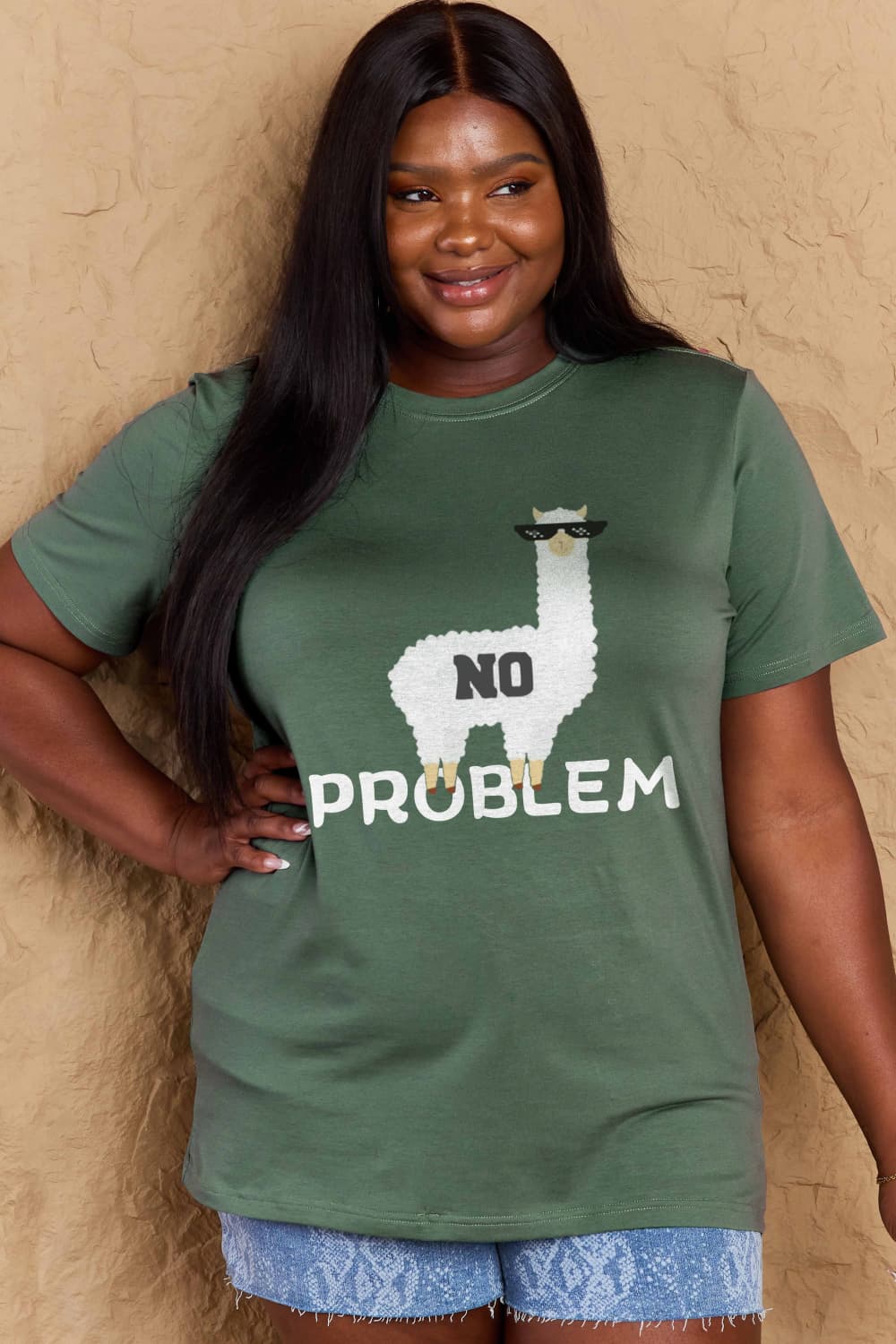 Simply Love Full Size NO PROBLEM Graphic Cotton Tee - LoveNest Treasures