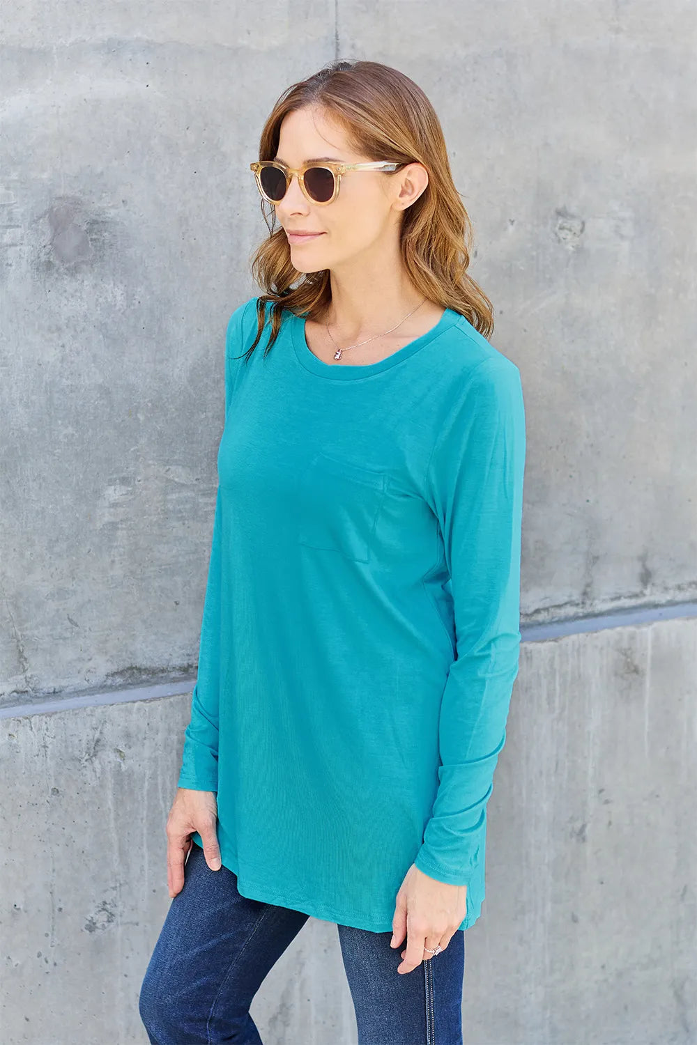 Basic Bae Full Size Round Neck Long Sleeve Top - LoveNest Treasures