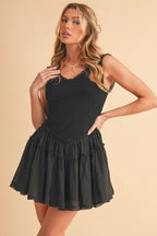 Aemi+Co Frill Sleeveless Drop Waist Mini Dress - LoveNest Treasures