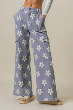 BiBi Flower Printed Side Pocket Wide Pants - LoveNest Treasures