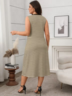 PerFee Round Neck Sleeveless Midi Tank Dress - LoveNest Treasures