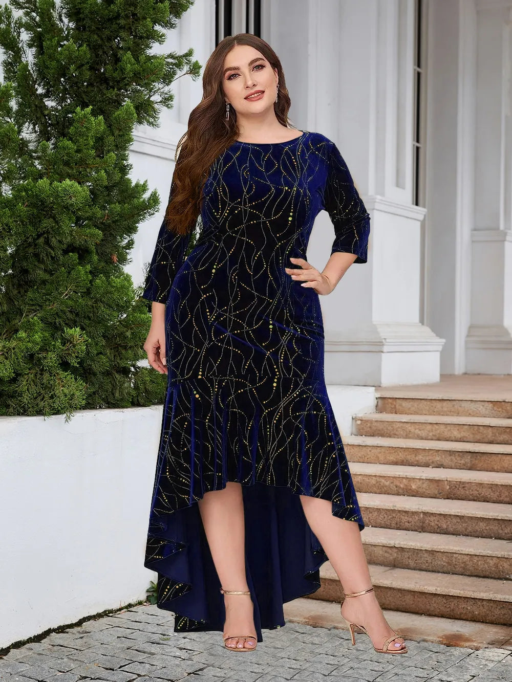Plus Size Ruffle Hem High-Low Dress - LoveNest Treasures