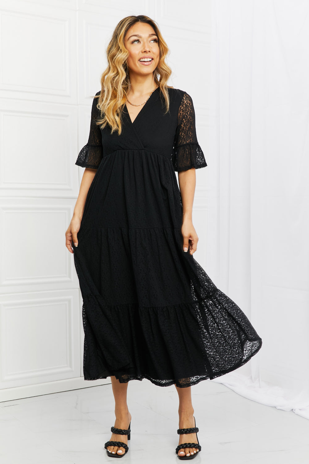 P & Rose Lovely Lace Full Size Tiered Dress - LoveNest Treasures