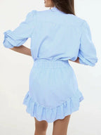 Striped Shirt and Skirt Set with Ruffle Details - LoveNest Treasures