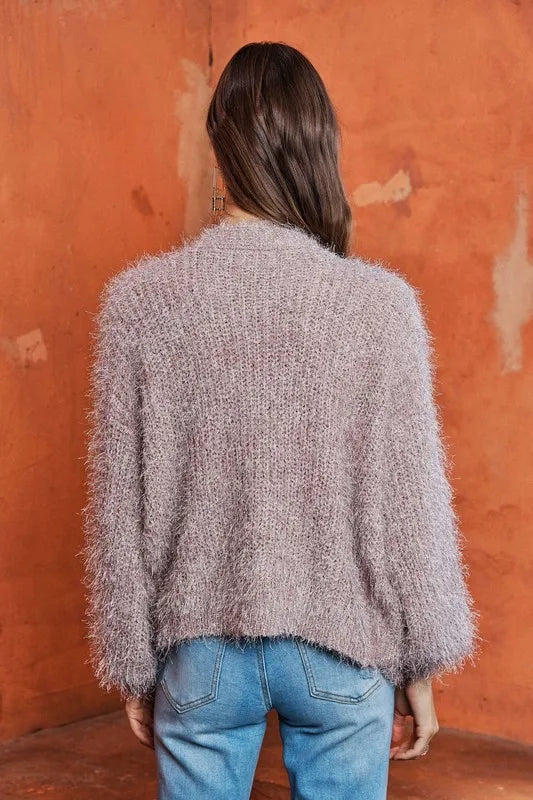 ADORA Fuzzy Sweater Cardigan - LoveNest Treasures