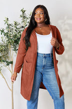 Basic Bae Full Size Hooded Sweater Cardigan - LoveNest Treasures