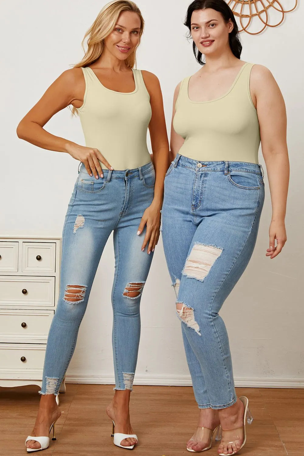 Basic Bae Full Size Square Neck Sleeveless Bodysuit - LoveNest Treasures