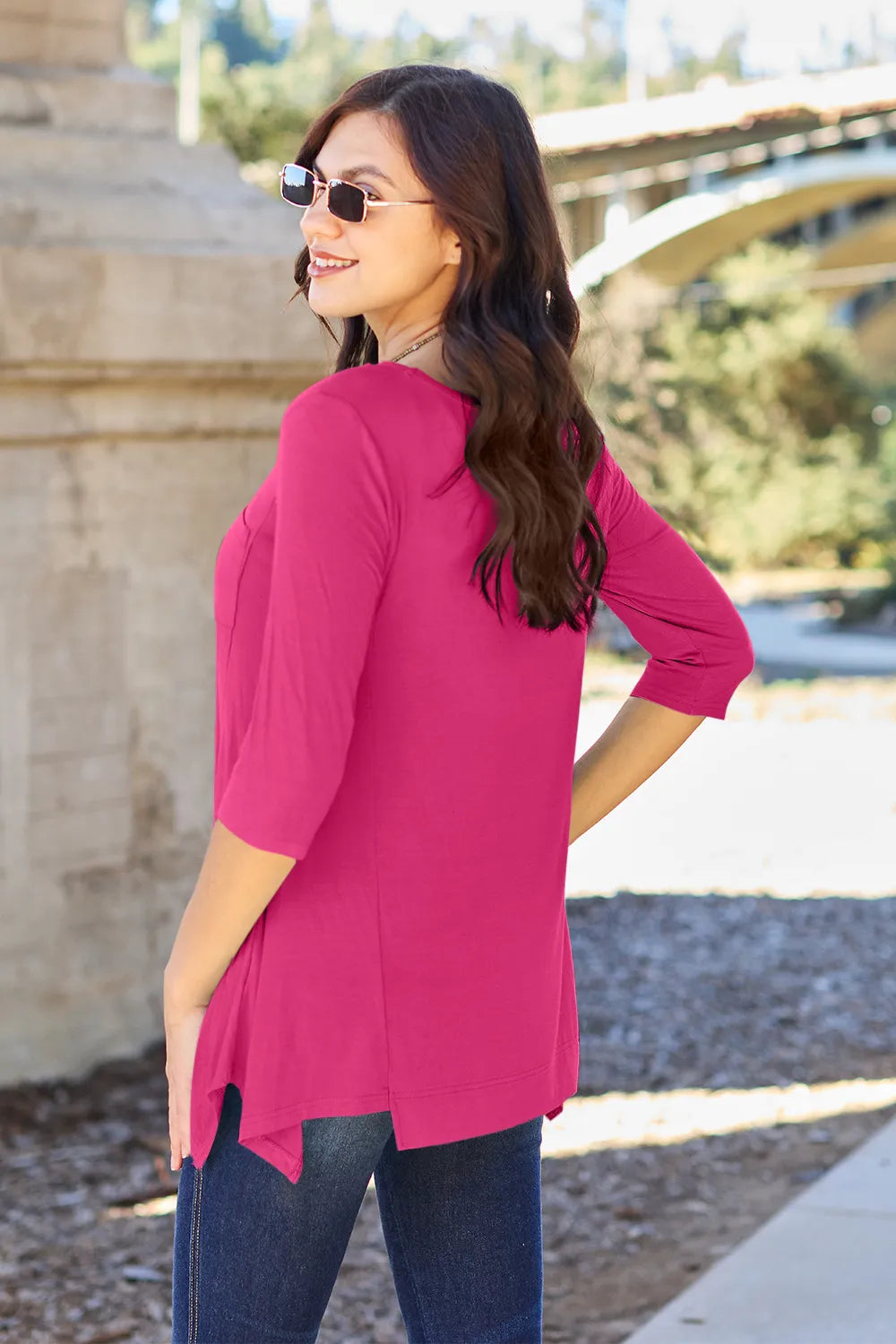 Basic Bae Full Size Round Neck Pocketed T-Shirt - LoveNest Treasures