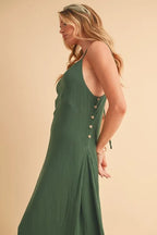 Aemi+Co Side Button Midi Cami Dress - LoveNest Treasures