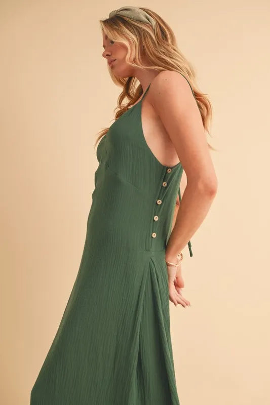 Aemi+Co Side Button Midi Cami Dress - LoveNest Treasures