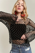 ADORA Beads Accent Crochet Top - LoveNest Treasures