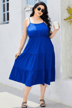 Plus Size Spaghetti Strap Tiered Dress - LoveNest Treasures