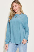 Basic Bae Full Size Ribbed Round Neck Long Sleeve T-Shirt - LoveNest Treasures