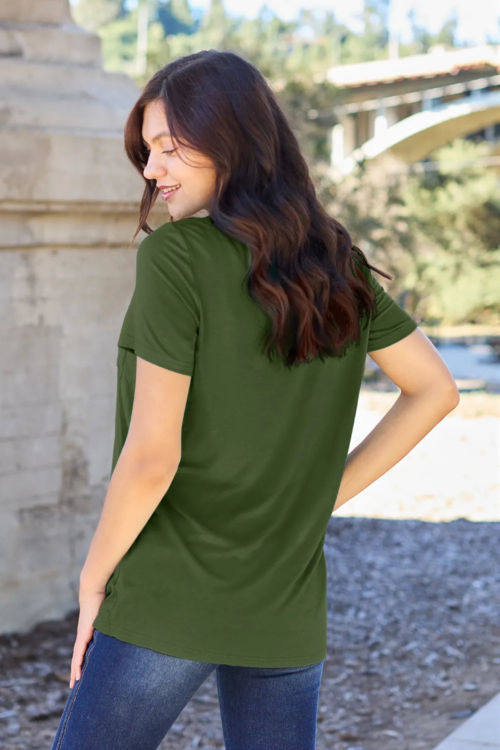 Basic Bae Full Size V-Neck Short Sleeve T-Shirt - LoveNest Treasures