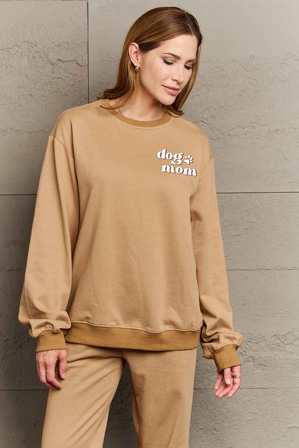Simply Love Simply Love Full Size Round Neck Dropped Shoulder DOG MOM Graphic Sweatshirt - LoveNest Treasures