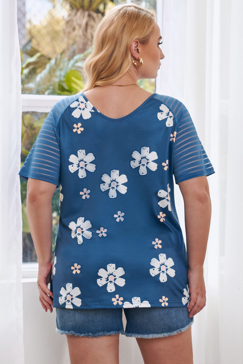 Plus Size V-Neck Raglan Sleeve Tee - LoveNest Treasures