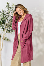 Basic Bae Full Size Hooded Sweater Cardigan - LoveNest Treasures