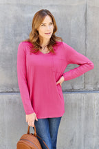 Basic Bae Full Size V-Neck Long Sleeve Top - LoveNest Treasures