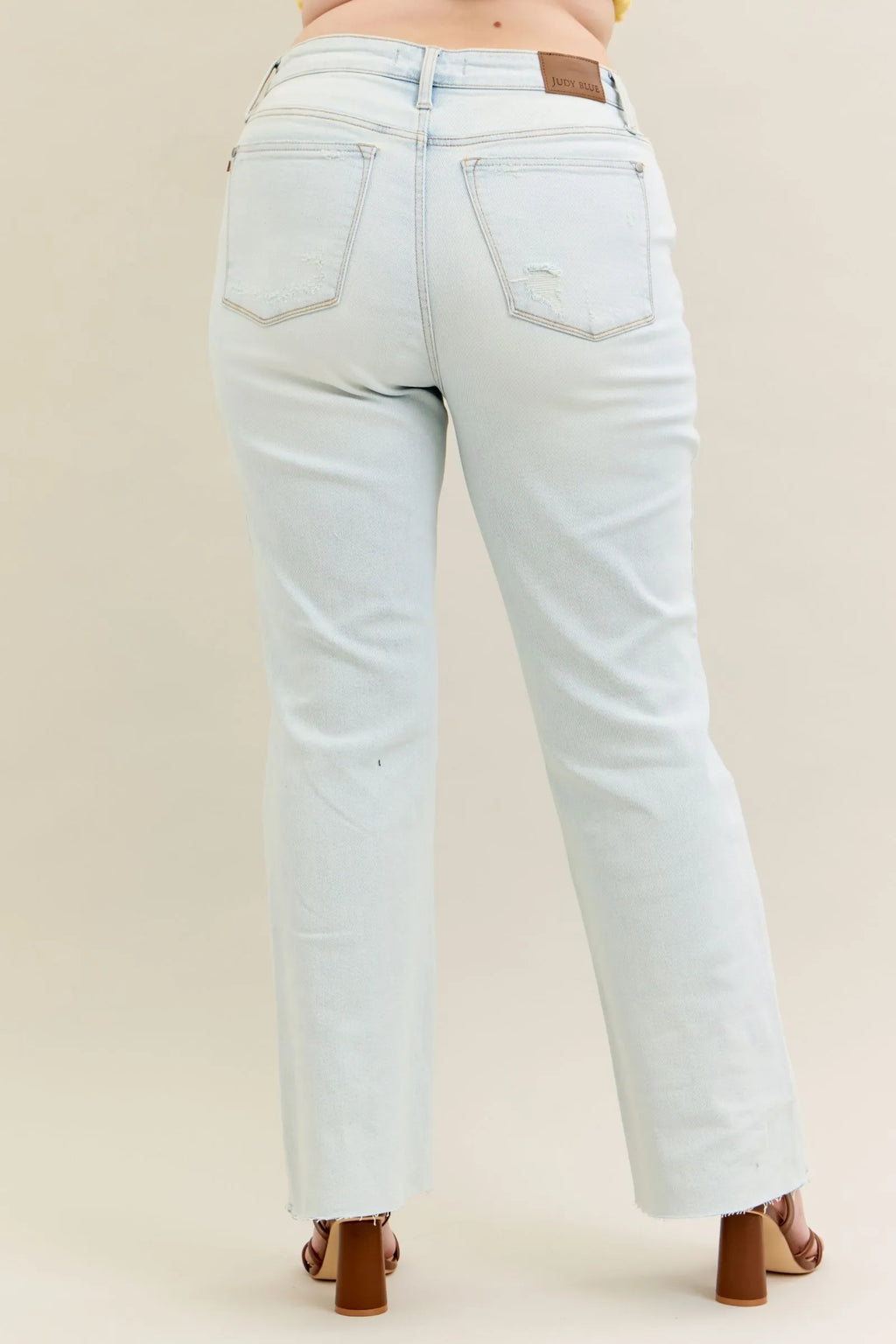 Judy Blue Full Size Destroy & Fray Hem Bootcut Jeans Plus Size - LoveNest Treasures