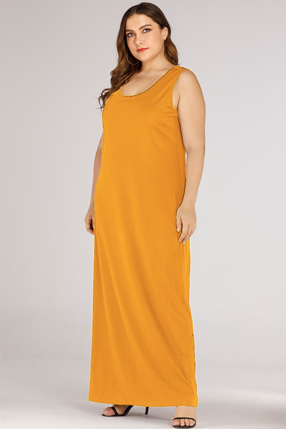 Plus Size Scoop Neck Maxi Tank Dress - LoveNest Treasures