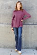 Basic Bae Full Size Round Neck Long Sleeve Top - LoveNest Treasures