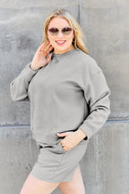 Double Take Full Size Texture Long Sleeve Top and Drawstring Shorts Set - LoveNest Treasures