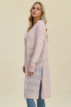 Double Take Full Size Open Front Longline Cardigan - LoveNest Treasures