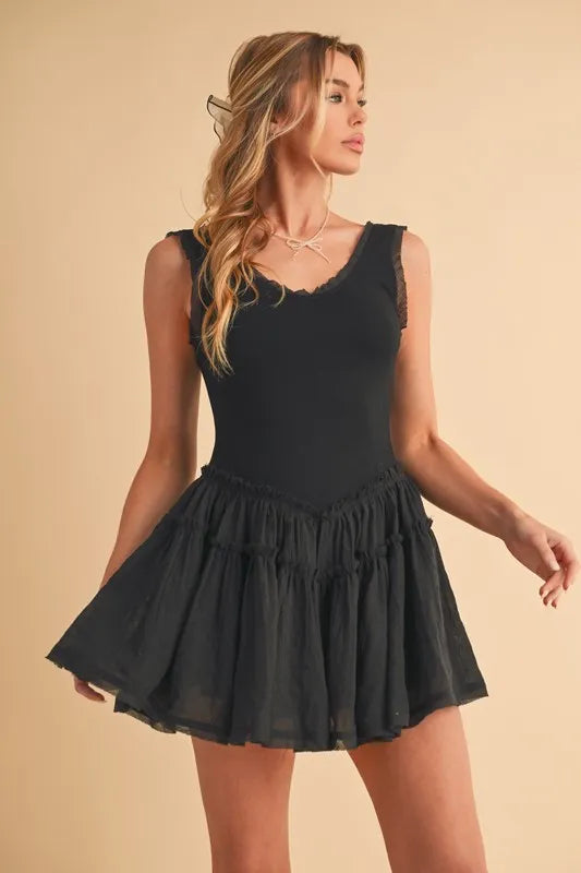 Aemi+Co Frill Sleeveless Drop Waist Mini Dress - LoveNest Treasures