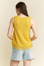 Jade By Jane Full Size Smiley Fringe Tank Top Plus Size - LoveNest Treasures