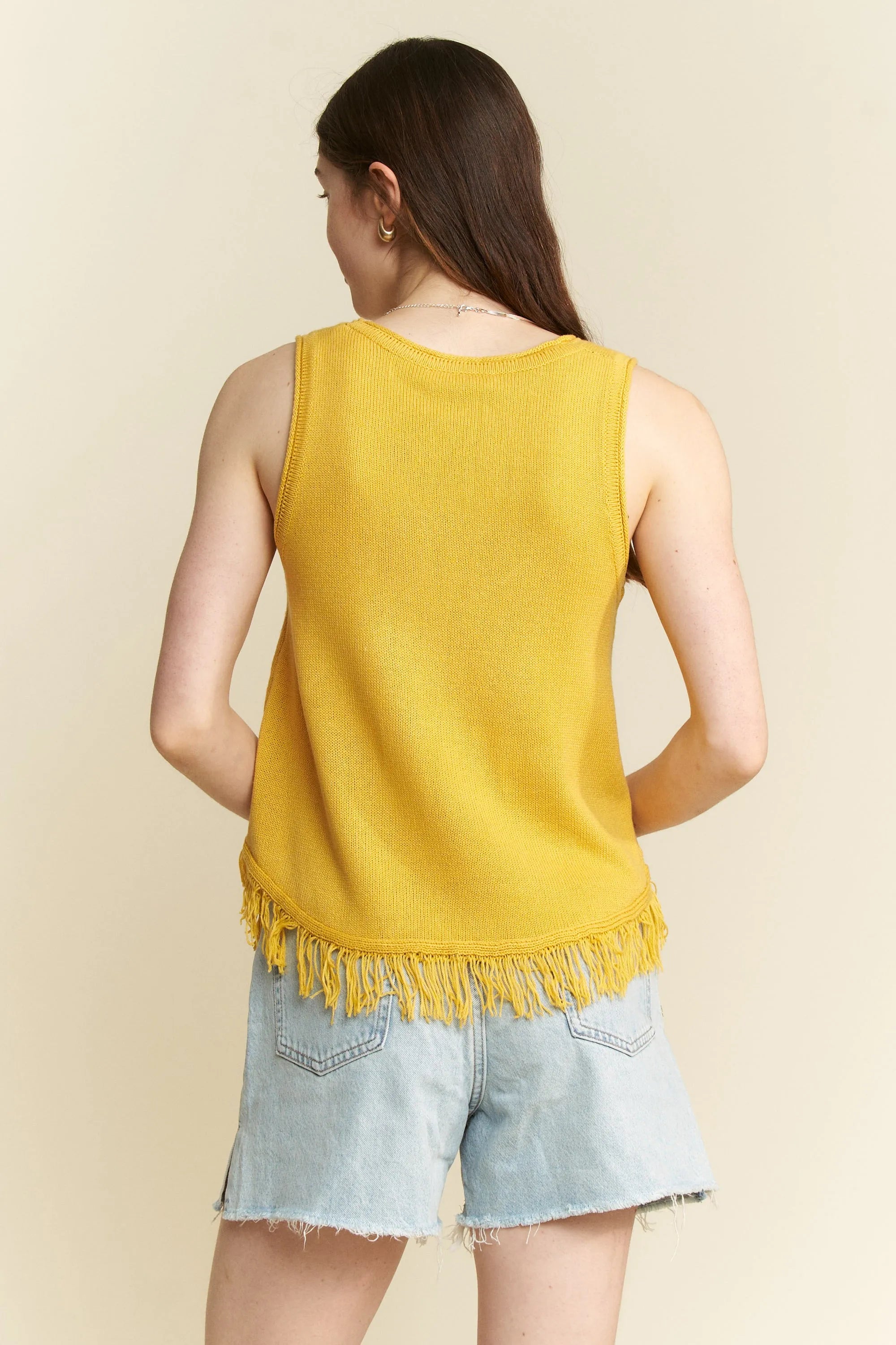 Jade By Jane Full Size Smiley Fringe Tank Top Plus Size - LoveNest Treasures