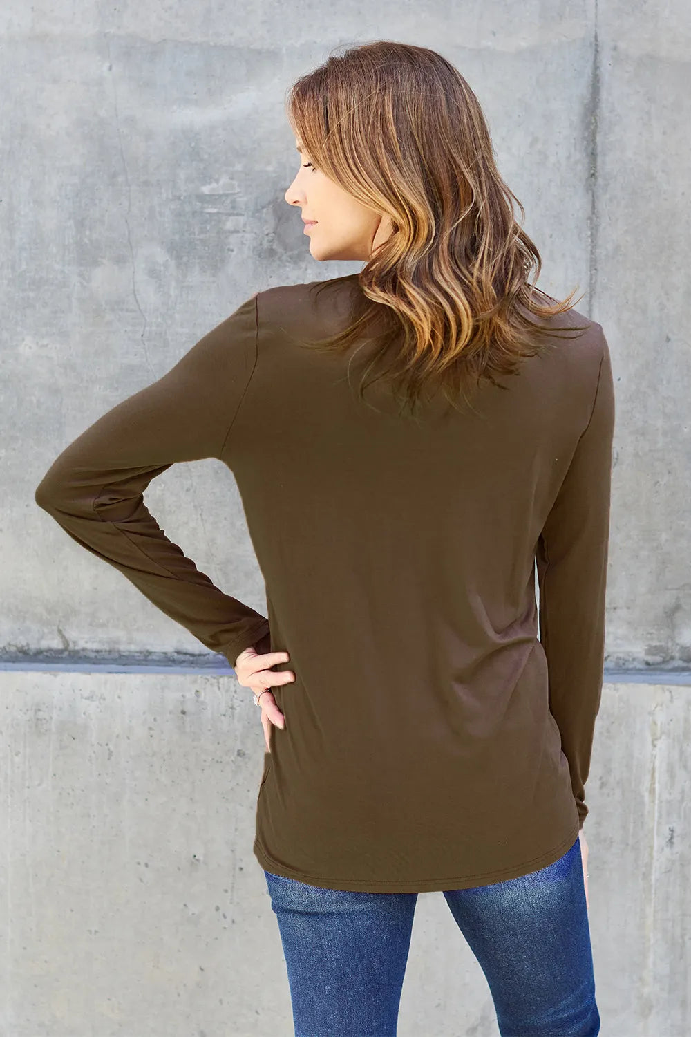 Basic Bae Full Size Round Neck Long Sleeve Top - LoveNest Treasures