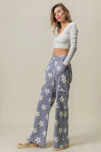 BiBi Flower Printed Side Pocket Wide Pants - LoveNest Treasures