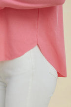Double Take Full Size High-Low Dropped Shoulder Long Sleeve Hoodie - LoveNest Treasures