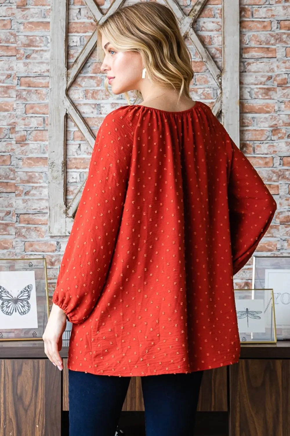 Heimish Full Size Swiss Dot Off Shoulder Top - LoveNest Treasures