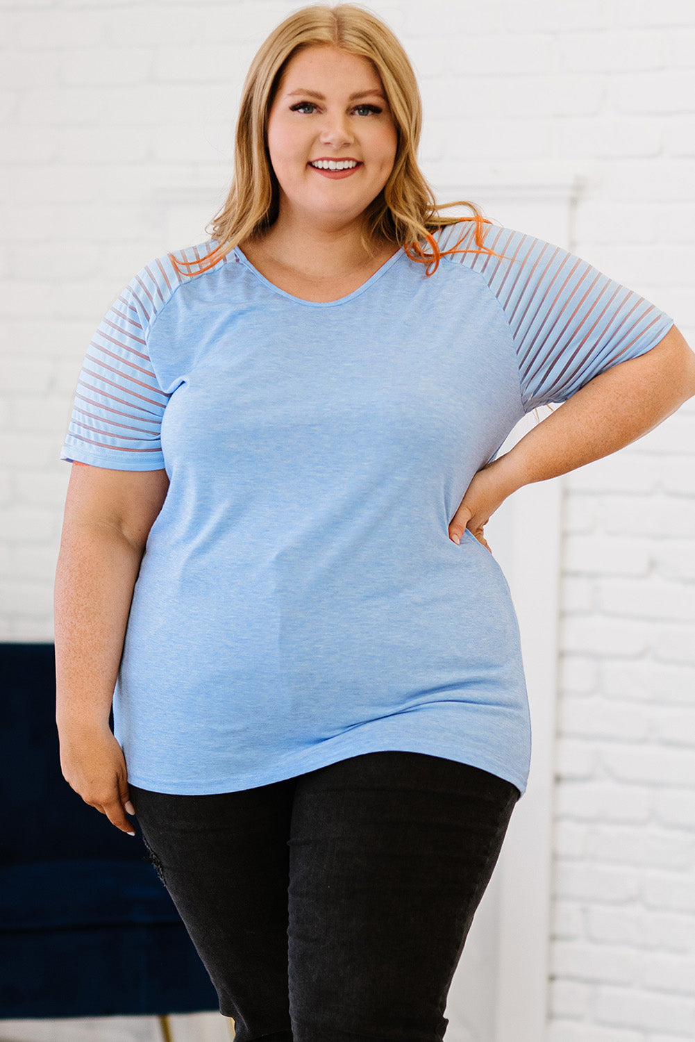 Plus Size V-Neck Raglan Sleeve Tee - LoveNest Treasures
