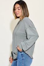 Basic Bae Full Size Ribbed Round Neck Long Sleeve T-Shirt - LoveNest Treasures