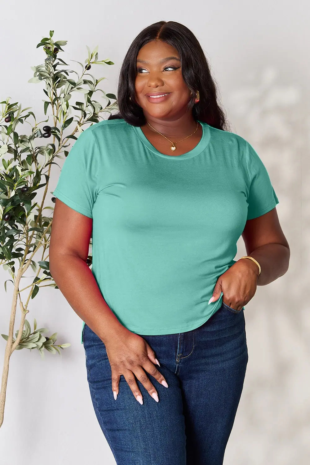 Basic Bae Full Size Round Neck Short Sleeve T-Shirt - LoveNest Treasures